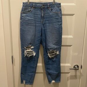 American Eagle Outfitters Ripped Blue Boyfriend Jeans